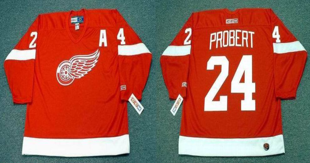 2019 Men Detroit Red Wings 24 Probert Red CCM NHL jerseys